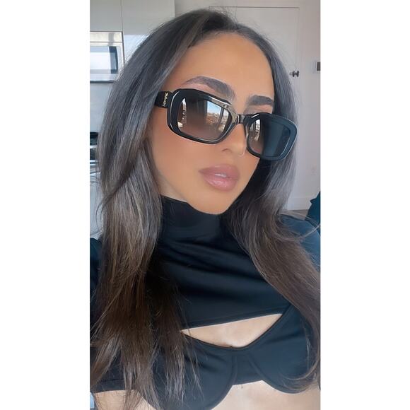 NEW SAINT LAURENT SLM130 Black Gold Sunglasses